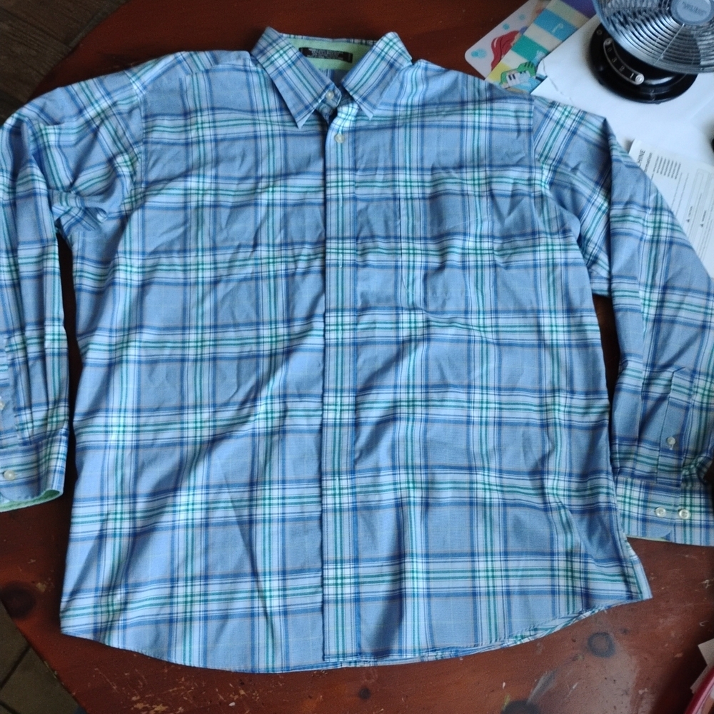 Men's Blue Plaid Shirt